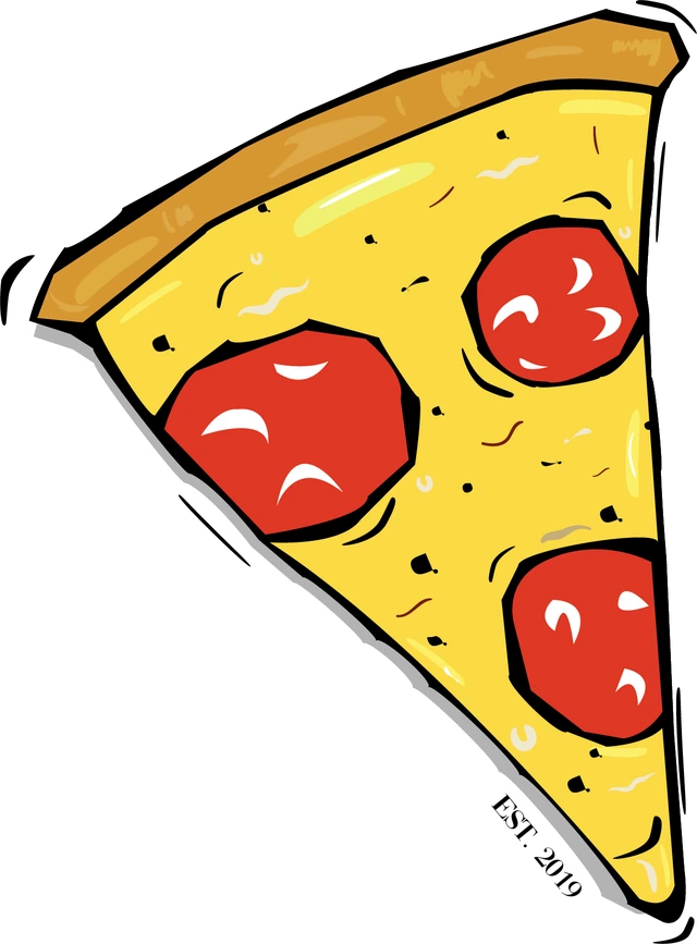 Símbolo de Viva la Pizza: porción de pizza con pepperoni